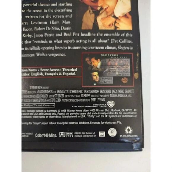 Sleepers DVD 1997 Brad Pitt Kevin Bacon Robert DeNiro Widescreen - Picture 6 of 9